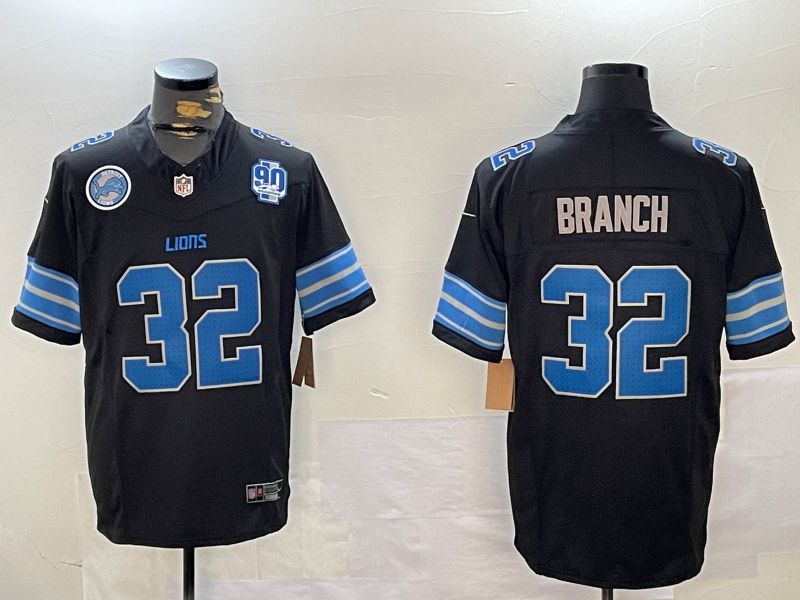 Men Detroit Lions #32 Branch Black three generations 2024 Nike Limited NFL Jersey style 4